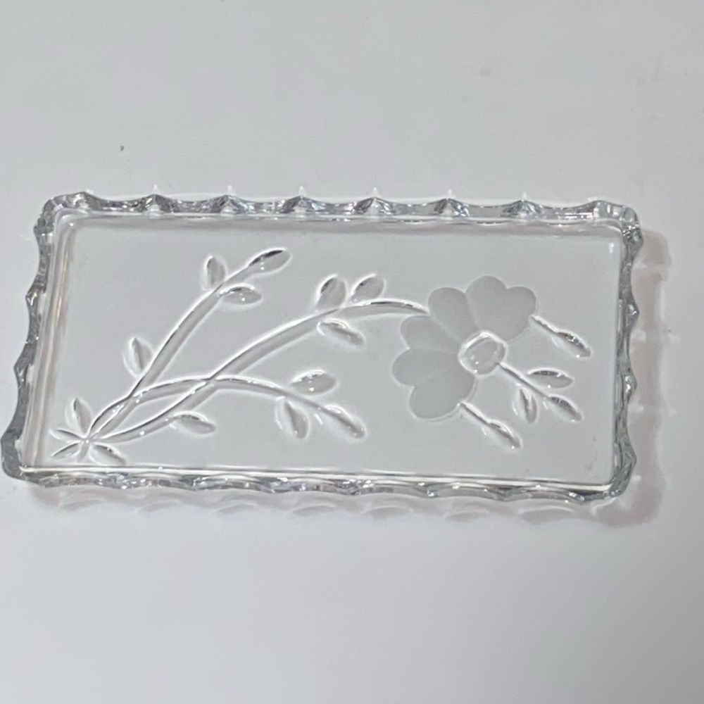 Princess House Heritage Romance Collection Crystal Vanity Tray 7”x3 1/4